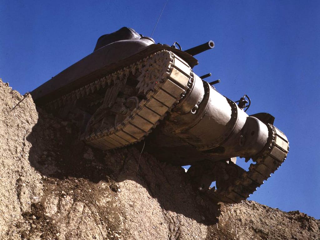 Life at Fort Knox in 1942 - 2. An M4 tank in action