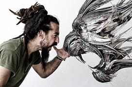 Incredible Animal Masks Made From Hammered Steel By Selcuk Yilmaz metal-animal-masks-lion-roar
