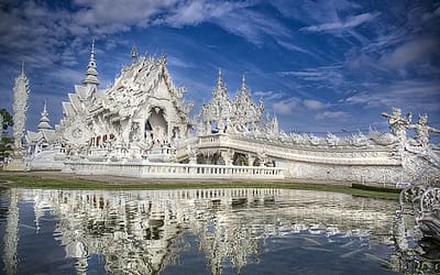 Temple Wat Rong Khun and futuristic religion