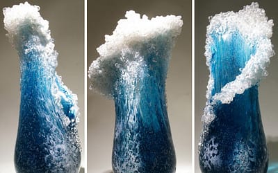Majestic Ocean Wave Vases By Hawaiian Artist Duo