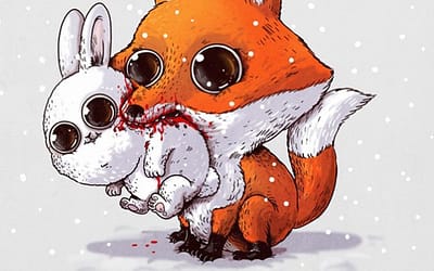 Whimsical Illustrations Of Cute Predators Devouring Their Smiling Prey