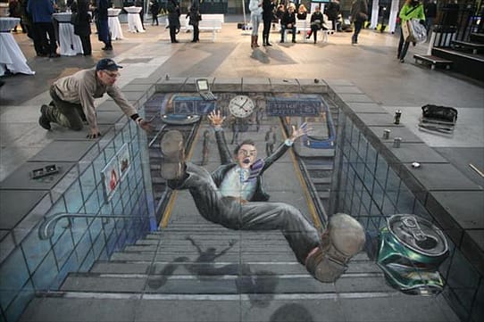 Amazing-3D-Street-Chalk-Art-Falling