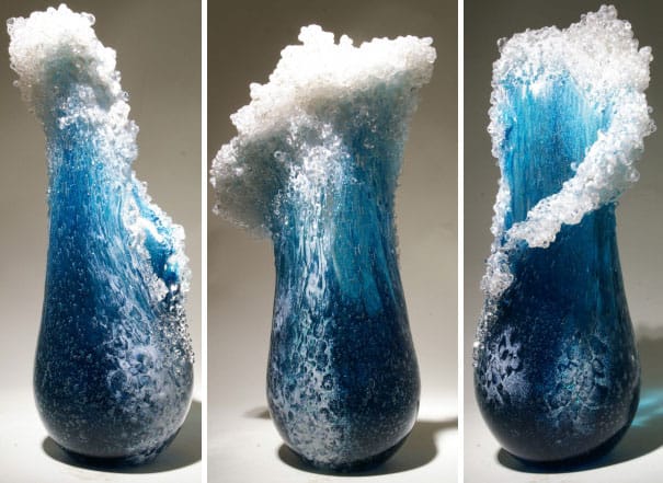 Majestic Ocean Wave Vases By Hawaiian Artist Duo