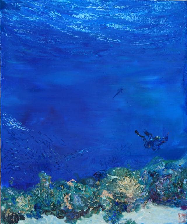 Guinness World Record Breaker Alexander Belozor Paints Underwater - 4