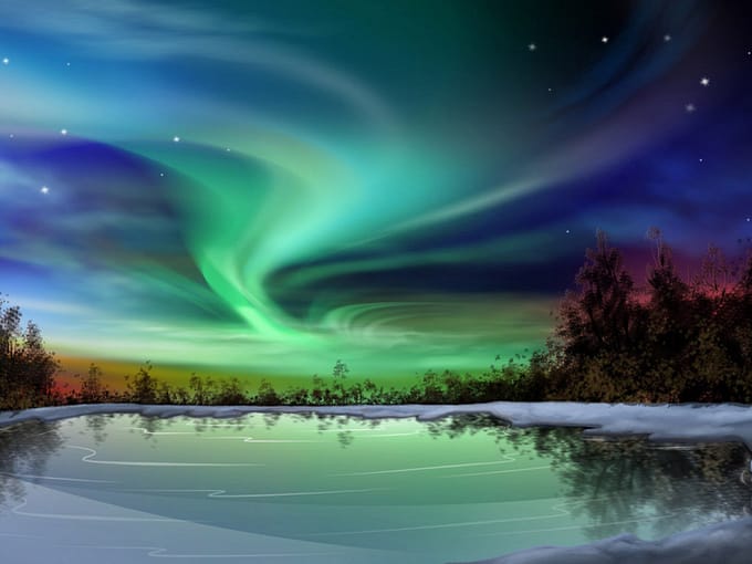 Green-aurora-borealis-wallpaper