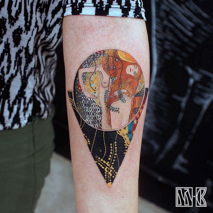 Water-Serpents-Gustav-Klimt-tattoo