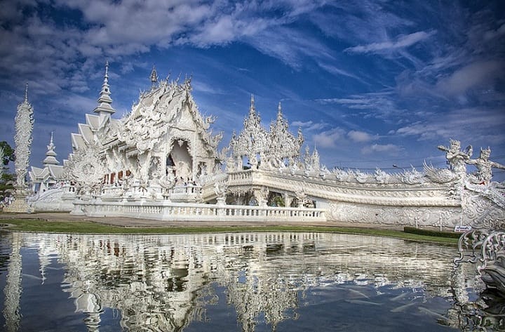 Temple Wat Rong Khun and futuristic religion