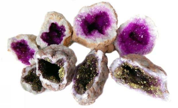Geodes, crystals, minerals