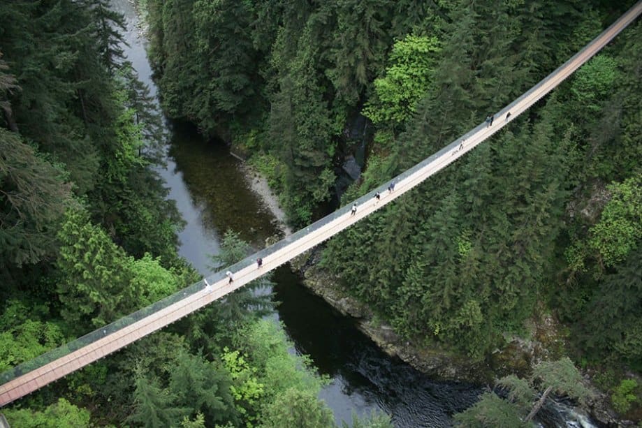 24 of the most creepy places on the planet to look down (56 HQ Photos) Cliffwalk follows the Capilano River for 700 feet and at its highest point, reaches 300 feet above the river.