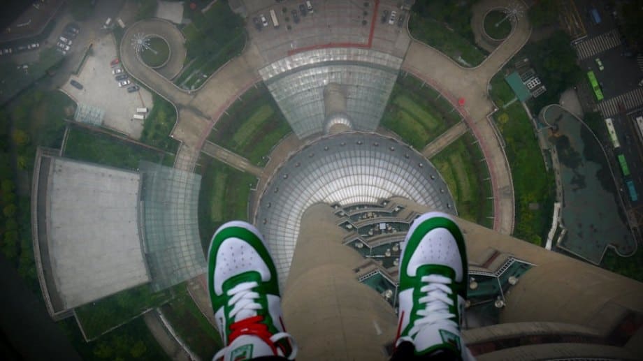 24 of the most creepy places on the planet to look down (56 HQ Photos) At 1500 feet tall, this TV tower was the largest structure in China for more than a decade. It still dominates the Shanghai skyline.