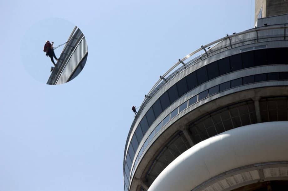 The CN Tower is a 1,800 foot high communications and observation tower. Whether you’re on the observation deck or outside of it, the tower offers amazing views of the city.