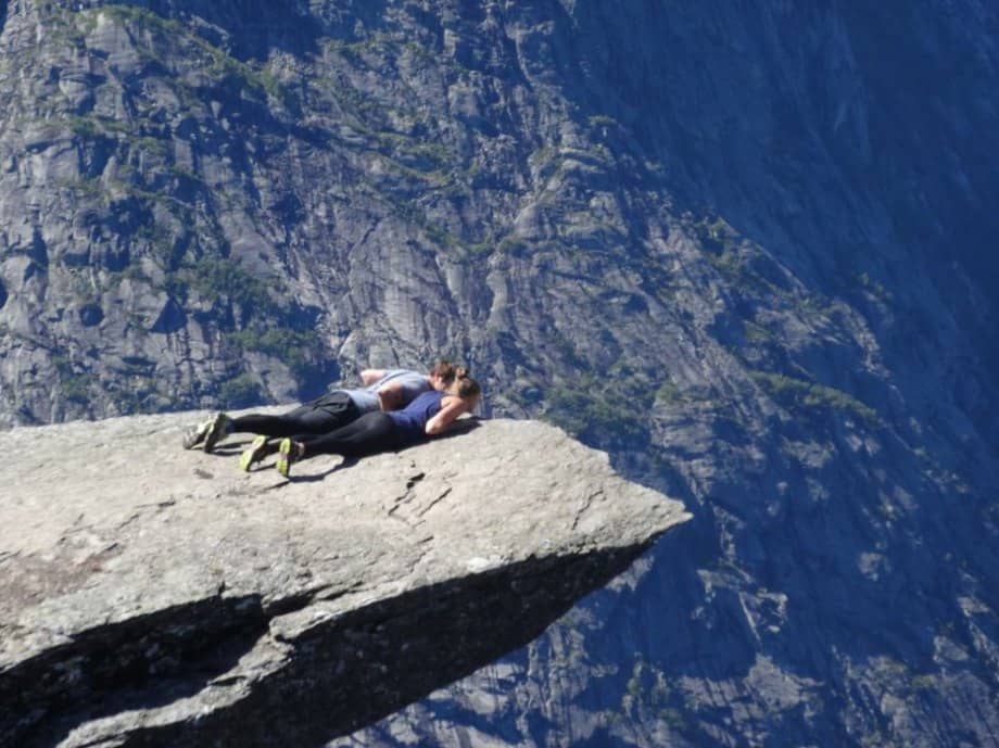 Trolltunga hovers 2,300 feet above lake Ringedalsvatnet. It’s a challenging hike, but the natural platforms offer astounding views of the mountainside.