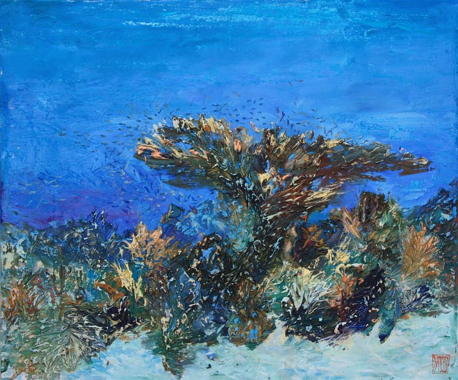 Guinness World Record Breaker Alexander Belozor Paints Underwater - 1