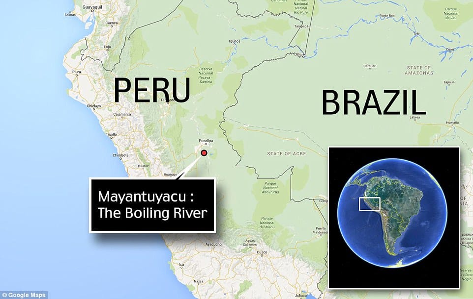 Mayantuyacu -The Boiling River in Peru map