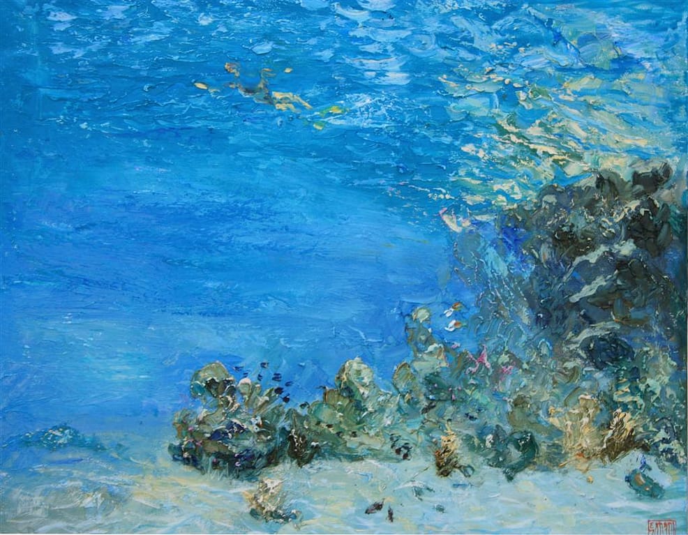 Guinness World Record Breaker Alexander Belozor Paints Underwater - 8